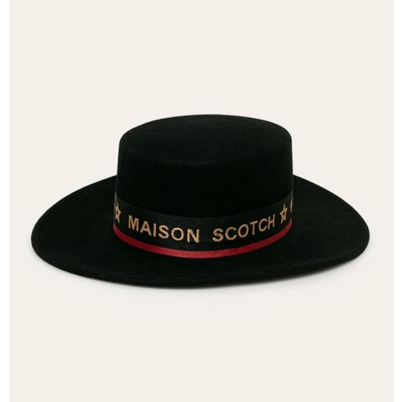 Scotch & Soda Accessories - Scotch & Soda Wool Fedora Hat Branded Tape Black